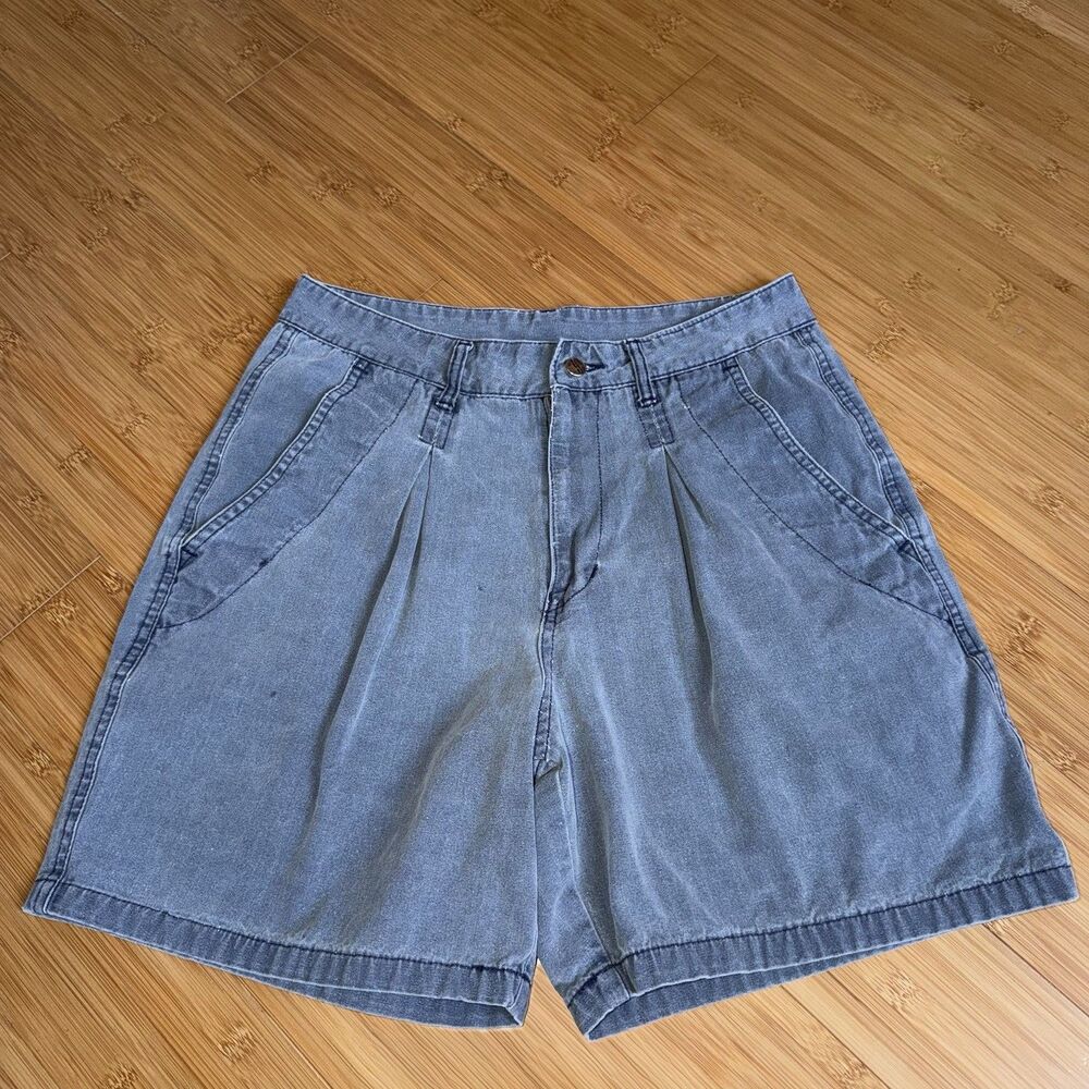 VTG Gotcha Pleated Shorts Mens 30x6 Chino Faded Blue Cotton 90s Surf Skate 27W